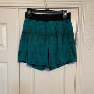 lululemon athletica Green and Black Athletic Shorts Relaxed Fit